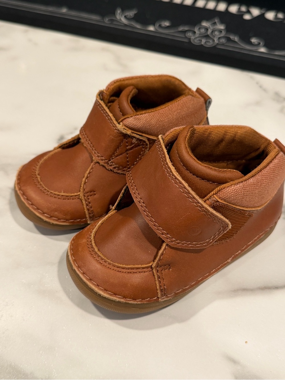 Stride Rite Soft Motion Toddler Boots in Brown Leather with Velcro